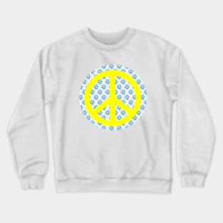 YELLOW Peace Sign Hippie Lifestyle Crewneck Sweatshirt